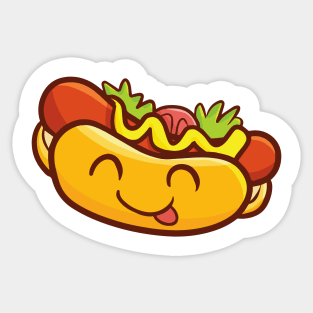 Kawaii smiling hot dog Sticker